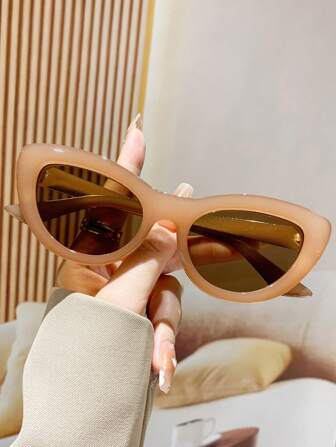 Shein - Vintage Cat Eye Sunglasses For Men & Women, Plastic Classic Fashion Design