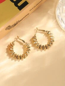 Shein - 1pair European & American Vintage Hoop Earrings