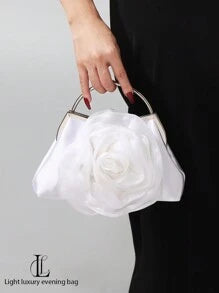 Shein - 1pc Shiny Satin Pleated Women Evening Clutch Bag