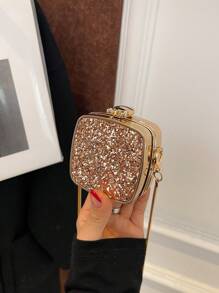 Shein - Mini Crossbody Sequin Small Square Bag