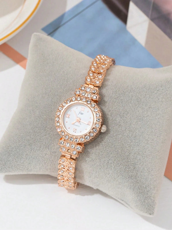 Shein - Fashionable Luxury Starry Women's Watch, Elegant Quartz Wrist Watch For Ladies