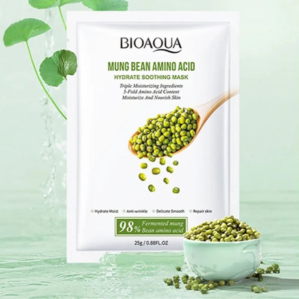 BIOAQUA - Mung Bean Amino Acid Glowing Skincare Hydrate Skin Soothing Mask