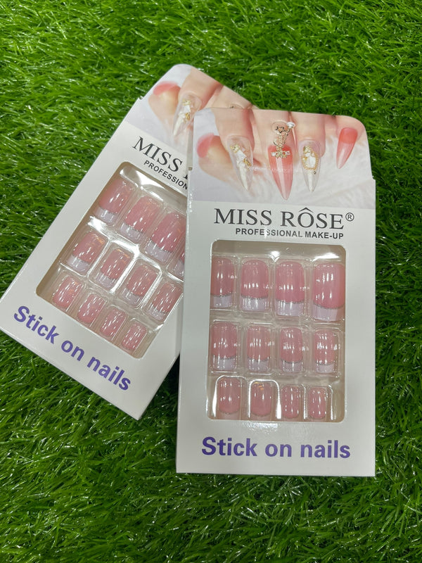 Miss Rose - Stick On French Nails 7204-012