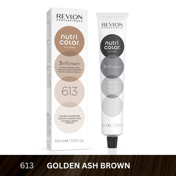 Revlon - Nutri Color™ Filters 3-In-1 Hair Color - Golden Ash Brown 613 - 100ml