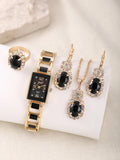 The Original - Ladies/Women Watch Premium Bracelet stainless steel inlaid quartz watches with jewelry Gift Set Box