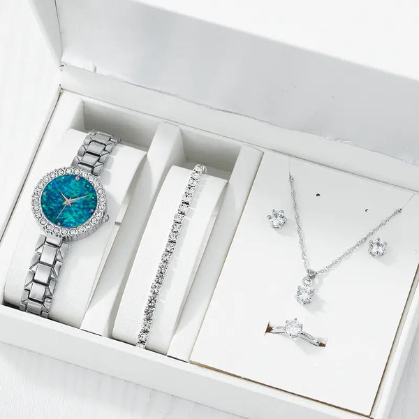 The Original Watches- Shein 6 Pcs/Set 1Pcs Round Pointer Quartz Watch & 5Pcs Bracelet with Gift Set Box