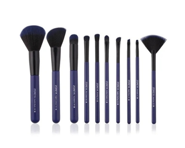 The Original Premium Quality 10 Pcs Make Up Brushes Blue