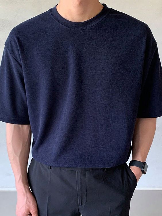 VYBE - Premium Drop Shoulder Tee For Men - Navy Blue