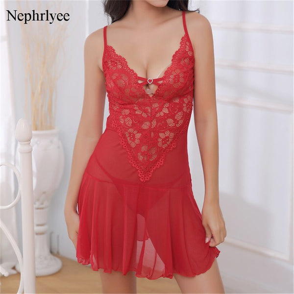 Emerce - Tasina Deep V Neck Short Lingerie Red