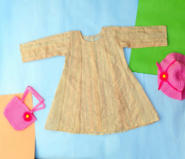 The Original kids - ! Piece Khaddi Net Embroidered kali Kid/Baby Girl Frock