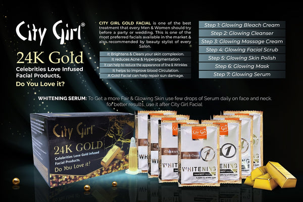 City Girl - 24K Gold Facial Sachet Kit (85g)