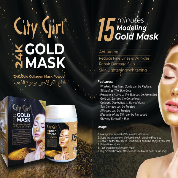 City Girl - 24K Gold Collagen Mask Powder (150g)