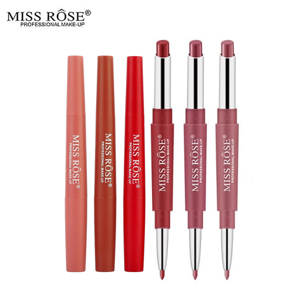 MISS Rose 2 In 1 Lip Liner + Lipstick Pack of 6 Multi