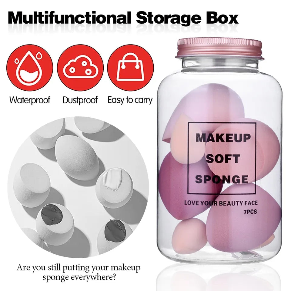 The Original Cosmetic & Pcs Blender Puff Sponge Set With Jar – Bagallery