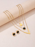 The Original - Shein 18k gold plated 3 piece Bohemian Multi layer necklace earrings set