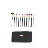 MUICIN - Black Pouch Rose Gold Eye Brush Set - 12 Pieces For Sophisticated Eye Makeup