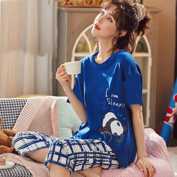 VYBE -  Blue I Am Sleep Printed PJ Suit