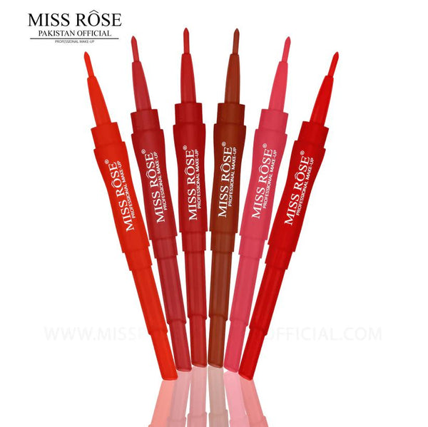 Miss Rose - Pack of 4 High Pigment 2 In 1 Lip Liner + Lipstick