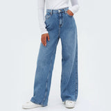 VYBE - Mid Blue Wide Leg Jeans