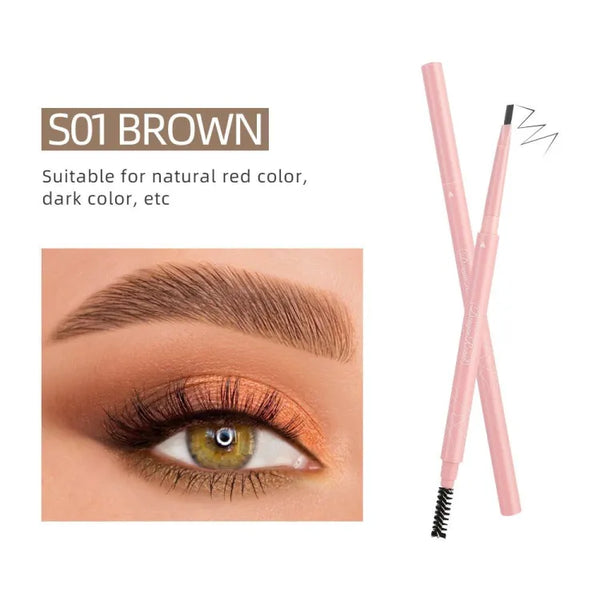 Dragon Ranee - 2 In1 Eyebrow Pencil Natural Waterproof S01 Brown