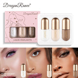 Dragon Ranee - 3 Color 3D Face Highlighter Face Contour Bronzer Brightening Concealer Beautifying Cream Sticks