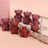 Colourme - Julystar PACK OF 3 Bear Keychain Style Trendy LIP GLOSS MATTE MAKE UP YOUR LIPS FOR GIRLS & FOR WOMEN MOC153