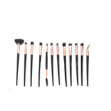 MUICIN - Black Pouch Rose Gold Eye Brush Set - 12 Pieces For Sophisticated Eye Makeup