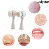 Colourme - Julystar 3D Double Side Silicone Facial Cleansing Brush Portable For Face Cleaning And Massage Tool For Girls & Women