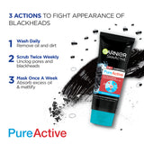 Garnier- Skin Active 3-in-1 Charcoal Blackhead Face Wash Mask Scrub, 50ml