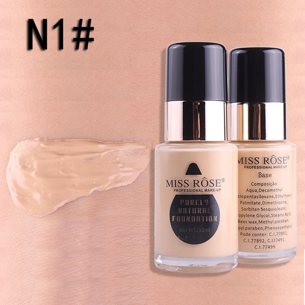 Miss Rose - Waterproof Moisturizing Oil Free Full Coverage Deep Whitener Liquid Foundation 30Ml - Beige 01