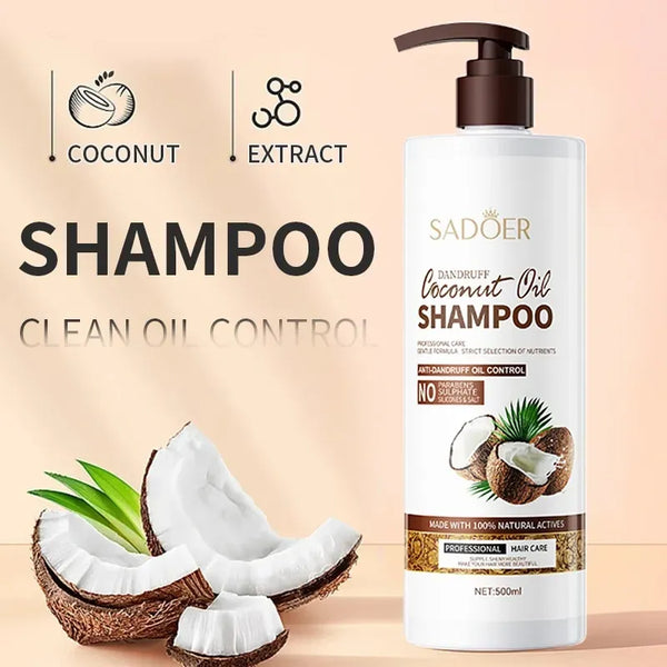 SADOER Coconut Oil Shampoo anti Dandruff Oil Controlling Moisturizing Smoothing Professional Hair Care Coconut Shampoo SD13170