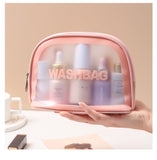 The Original - Premium Faux Leather  Portable Multifunctional Cosmetic Wash Bag  Pink