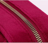 Shein- Velvet shoulder bag with badge design Red