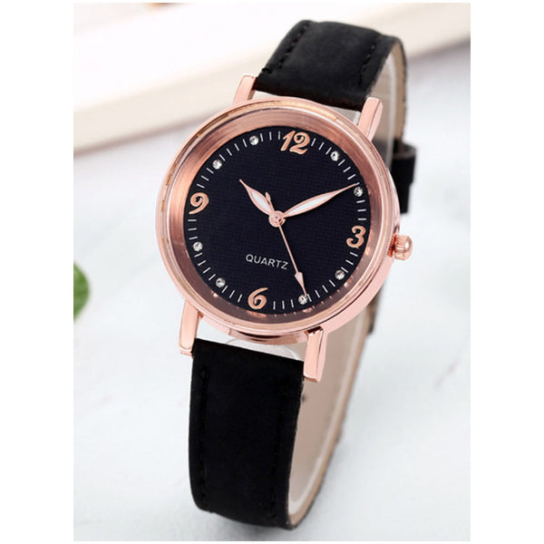 Shein - Fashionable Quartz Watch With Black Strap