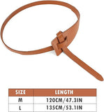 The Original Shein Belt- Double Sided PU Leather Tie Knot Coat Belt Camel Color