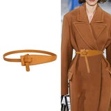 The Original Shein Belt- Double Sided PU Leather Tie Knot Coat Belt Camel Color