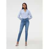 Montivo - Mid Blue High Waisted Skinny Jeans