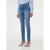 Montivo - Mid Blue High Waisted Skinny Jeans