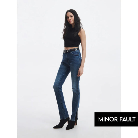 Montivo - (Minor Fault) Slim Mini Flare Split Hem Jeans