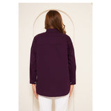 Montivo - Dark Purple Oversized Shirt