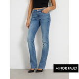 Montivo - (Minor Fault) Blue Mid Rise Straight Denim Jeans