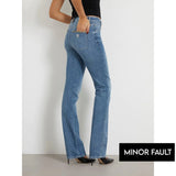 Montivo - (Minor Fault) Blue Mid Rise Straight Denim Jeans