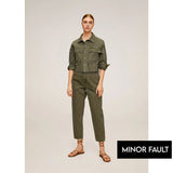 Montivo - (Minor Fault) Olive Green Mom Slouchy Jeans