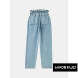 Montivo - (Minor Fault) Light Blue Paper Bag Mom Jeans