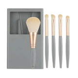 The Original - Shein 5 Pcs Portable Makeup Brush Set with Mirror for Travel Cosmetic Tools Grey