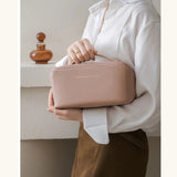 The Original - Large Capcity Waterproof Leather Cosmectic Bag Tea Pink