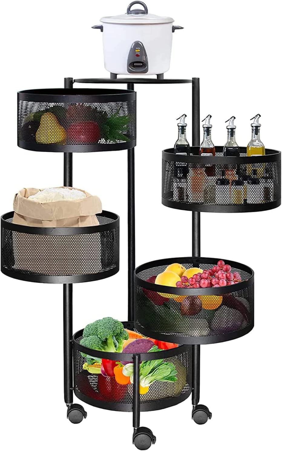 Home.Co- Round Kitchen Storage Trolly 5 Layer – Bagallery