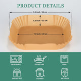 Home.Co- Air Fryer Disposable Square Papers (50pcs Set) Size: 160mmx45mm