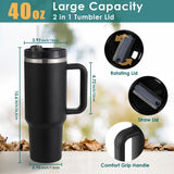 Home.Co - 1Pc Stainless Steel Tumbler (40 oz) - Black