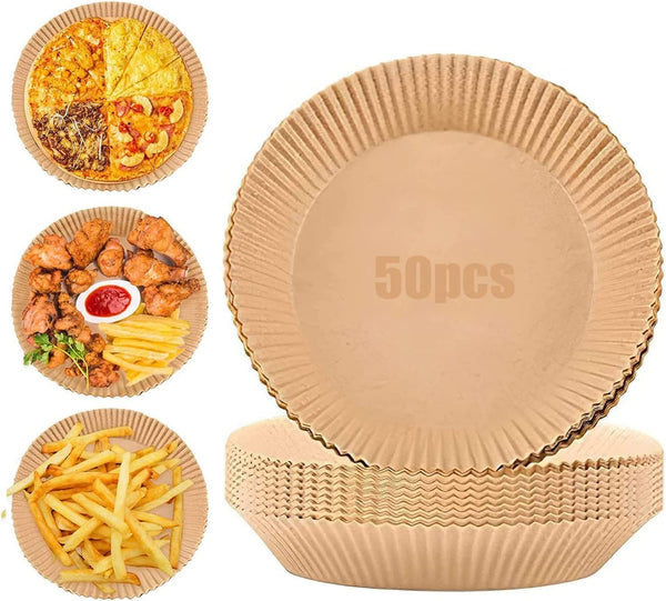 Home.Co- Air Fryer Disposable Round Papers (50pcs Set) Size: 200mmx45mm